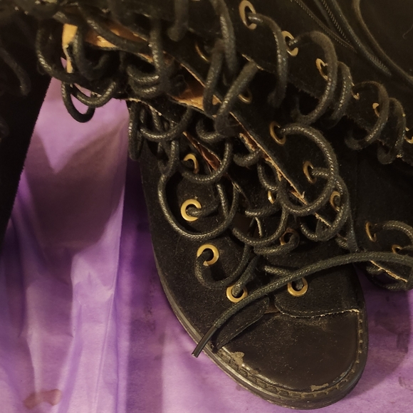 Jeffrey Campbell Black Lace-Up Boots - Picture 8 of 11